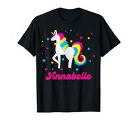 Simpatico unicorno arcobaleno rosa e blu personalizzato Annabelle Maglietta