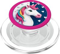 Simpatico unicorno con cuori - Pulsante 3D 1 - Fan Fun PopSockets PopGrip per MagSafe