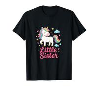 Simpatico Unicorno Little Sister Arcobaleno Stelle Cuori Fratello Maglietta