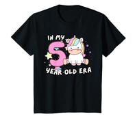 Simpatico unicorno nella mia era di 5 anni divertente animale 5° compleanno Maglietta