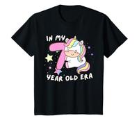 Simpatico unicorno nella mia era di 7 anni divertente animale 7° compleanno Maglietta