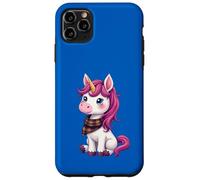 Simpatico unicorno rosa che indossa un fazzoletto scozzese scozzese Custodia per iPhone 11 Pro Max