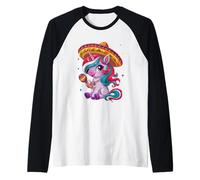 Simpatico unicorno Sombrero Magic Fiesta Vibes Maglia con Maniche Raglan