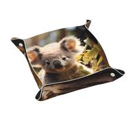 Simpatico vassoio portaoggetti in pelle a forma di koala, piccolo elegante e personalizzato per piccoli oggetti e cosmetici