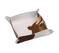 Simpatico vassoio portaoggetti in pelle a forma di testa di orso, portachiavi, monete, orologi, orecchini e altri accessori, un must per la casa