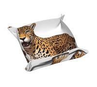 Simpatico vassoio portaoggetti in pelle con tigre, portachiavi, monete, orologi, orecchini e altri accessori, un must per la casa