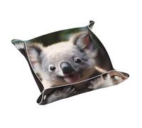 Simpatico vassoio portaoggetti in pelle di koala, piccolo elegante e personalizzato per piccoli oggetti e cosmetici