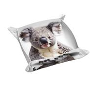 Simpatico vassoio portaoggetti in pelle di koala, portachiavi, monete, orologi, orecchini e altri accessori, un must per la casa