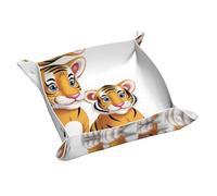 Simpatico vassoio portaoggetti in pelle di tigre, portachiavi, monete, orologi, orecchini e altri accessori, un must per la casa