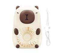 Simpatico ventilatore portatile Capybara, con ricarica USB, dispositivo di raffreddamento personale, mini circolatore d'aria a 3 velocità, accessorio da scrivania a forma di cartone animato, gadget da