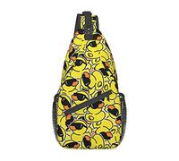 Simpatico zaino a tracolla con anatra Borsa multiuso per il petto Zaino da viaggio per escursioni Borsa a tracolla a tracolla per esterni unisex