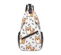 Simpatico zaino a tracolla da uomo Corgi, borsa a tracolla da viaggio per escursionismo da giorno.