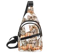 Simpatico zaino a tracolla regolabile con pipistrello nel cielo notturno 2, borsa a tracolla da viaggio ed escursionismo, Multicolore 14., 11.8x7x1.5in/30x18x4cm