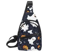 Simpatico zaino a tracolla regolabile con pipistrello nel cielo notturno 2, borsa a tracolla da viaggio ed escursionismo, Multicolore 17, 11.8x7x1.5in/30x18x4cm