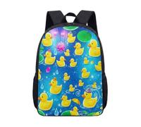 Simpatico zaino da scuola con anatroccoli da 43 cm, borsa da viaggio con stampa grafica di stagno con cartoni animati, per bambini, ragazzi, ragazze, studenti, 13, L, Minimalista