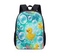 Simpatico zaino da scuola con anatroccoli da 43 cm, borsa da viaggio con stampa grafica di stagno con cartoni animati, per bambini, ragazzi, ragazze, studenti, 10, L, Minimalista