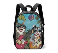 Simpatico zaino da viaggio con gatto discoteca che canta, casual, divertente, per tutti i giorni, borsa a tracolla per donne e uomini