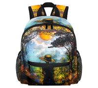 Simpatico zaino per bambini - borsa moderna per bambini con delfini del mondo sottomarino, per scuola materna, scuola, ragazze e bambini piccoli, Multicolore 8., 25.4x10x30 CM/10x4x12 in