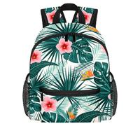 Simpatico zaino per bambini - borsa moderna per bambini con foglie blu tropicali per prescolare, scuola, ragazze e bambini piccoli, Multicolore 6., 25.4x10x30 CM/10x4x12 in