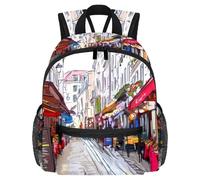 Simpatico zaino per bambini - Borsa moderna per bambini con paesaggio di Parigi, per scuola materna, scuola, ragazze e bambini piccoli, Multicolore 1., 25.4x10x30 CM/10x4x12 in