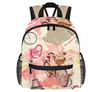 Simpatico zaino per bambini - Borsa moderna per bambini in stile vintage Parigi, per scuola materna, scuola, ragazze e bambini piccoli, Multicolore 1., 25.4x10x30 CM/10x4x12 in