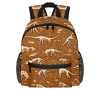 Simpatico zaino per bambini, con osso di dinosauro marrone, borsa moderna per bambini in età prescolare, scuola, ragazze e bambini piccoli, Multicolore 1., 25.4x10x30 CM/10x4x12 in