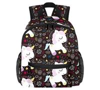 Simpatico zaino per bambini - Galaxy Space Stars Planets con razzi moderna borsa per bambini per prescolare, scuola, ragazze e bambini piccoli, Multicolore 14., 25.4x10x30 CM/10x4x12 in
