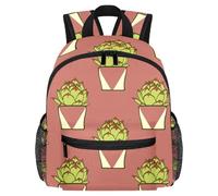 Simpatico zaino per bambini, motivo con cactus, pianta e albero, borsa moderna per bambini in età prescolare, scuola, ragazze e bambini piccoli, Multicolore 8., 25.4x10x30 CM/10x4x12 in