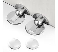 Simpeak 2 + 2 fermaporta magnetici invisibili con 3 m autoadesivi e montaggio a vite, 2 fermaporta da parete, protezione silenziosa da parete, per casa, ufficio, camera da letto, senza foratura