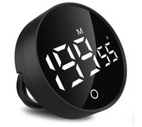Simpeak Timer Cucina,LED Timer Digitale,3 Livelli di Volume 0~199,59 Minuti,Supporto Magnetico/Invisibile per Cucinare, Imparare, Palestra, 300 mAh Nero