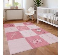SIMPEX Tappeti per bambini, Disegno principessa, Tappeto Rosa, 120 x 170 cm, Tappeti per bambini, Tappeto camera dei bambini