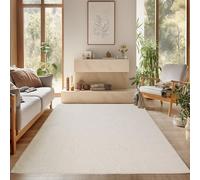SIMPEX Tappeto 160x230 cm Crema Tinta Unita Bou nelli Stile Scandinavo Moderno Morbido Resistente Facile da Pulire per Soggiorno Zona Divano Sala da Pranzo Camera