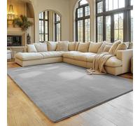 SIMPEX Tappeto Argento 200x280 cm Tappeto a Pelo Corto Lavabile, Antiscivolo e Morbido, Design Monocromatico Moderno per Soggiorno, Camera da Letto, Cucina e Cameretta