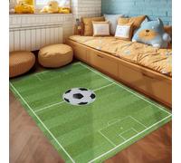 SIMPEX Tappeto Bambini Verde 120x170 cm Stadio Calcio Design Moderno Antiscivolo Lavabile Facile Cura Morbido Antiallergico Cameretta