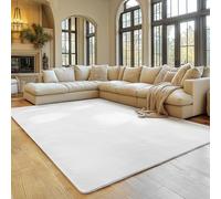 SIMPEX Tappeto Bianco 120x160 cm Tappeto a Pelo Corto Lavabile, Antiscivolo e Morbido, Design Monocromatico Moderno per Soggiorno, Camera da Letto, Cucina e Cameretta