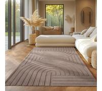SIMPEX Tappeto Boho Scandinavo Monocromatico Beige 140x200 cm Tappeto Decorativo Morbido e Facile da Pulire Lavabile Effetto 3D Tappeto per Soggiorno e Camera da Letto Tappeto Piccolo