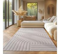 SIMPEX, Tappeto Boho Scandinavo Monocromatico Crema 160x230 cm, Decorativo e Lavabile, Morbido e Facile da Pulire, Effetto 3D per Soggiorno e Camera da Letto