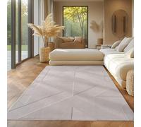 SIMPEX, Tappeto Crema Monocromatico Stile Boho Scandinavo 140x200 cm, Tappeto Decorativo Morbido e Facile da Mantenere, Lavabile, Effetto 3D, Per Soggiorno e Camera da Letto
