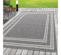 SIMPEX Tappeto da esterni, Disegno del confine, Tappeto Grigio, 120 x 170 cm, Tappeti in stile moderno, cucina, balcone, terrazzo, giardino, picnic