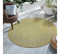 SIMPEX Tappeto da esterni, Unicolor - Monocroma, Tappeto Verde, 200 cm Rotondo, Tappeti in stile moderno, cucina, balcone, terrazzo, giardino, picnic