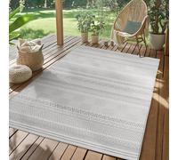 SIMPEX Tappeto da Esterno Grigio 200x290 cm, Resistente agli Agenti Atmosferici & UV, Cucina, Balcone, Terrazza, Soggiorno e Sala da Pranzo, Design Boho Scandinavo