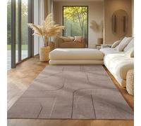 SIMPEX Tappeto Decorativo Boho Scandinavo Beige Monocromatico 160x230 cm Morbido e Facile da Pulire Lavabile Effetto 3D Tappeto per Soggiorno e Camera da Letto