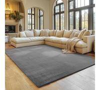 SIMPEX Tappeto Grigio 200x280 cm Tappeto a Pelo Corto Lavabile, Antiscivolo e Morbido, Design Monocromatico Moderno per Soggiorno, Camera da Letto, Cucina e Cameretta