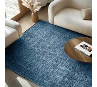 SIMPEX Tappeto in Cotone Blu 200x290 cm Lavabile Stile Boho Vintage Kelim Pelo Corto Antiscivolo Morbido Tinta Unita Mélange per Soggiorno Camera Studio Cucina