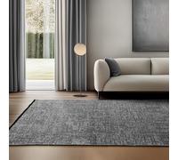SIMPEX Tappeto in Cotone Grigio 160x230 cm Lavabile Stile Boho Vintage Kelim Pelo Corto Antiscivolo Morbido Tinta Unita Mélange per Soggiorno Camera Studio Cucina