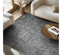 SIMPEX Tappeto in Cotone Grigio 240x340 cm Lavabile Stile Boho Vintage Kelim Pelo Corto Antiscivolo Morbido Tinta Unita Mélange per Soggiorno Camera Studio Cucina