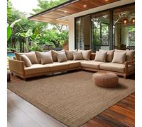 SIMPEX Tappeto Indoor Outdoor 140x200 cm marrone tinta unita lavabile impermeabile facile da pulire tessitura piatta ideale per balcone terrazza giardino e cucina