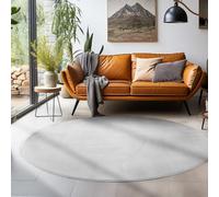 SIMPEX Tappeto Lavabile a Pelo Corto Rotondo 160 cm Argento