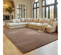 SIMPEX Tappeto Marrone 140x200 cm Tappeto a Pelo Corto Lavabile, Antiscivolo e Morbido, Design Monocromatico Moderno per Soggiorno, Camera da Letto, Cucina e Cameretta