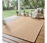 SIMPEX Tappeto Outdoor 200x290 cm Resistente alle Intemperie Facile da Pulire Effetto Juta Naturale Design Scandinavo per Soggiorno Camera Terrazza Balcone Giardino